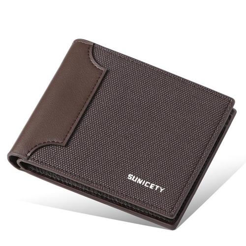 ZR408 New RFID Anti-theft Canvas Men's Wallet Trend Horizontal Short Card Bag Zipper Canvas Business Wallet Wholesale