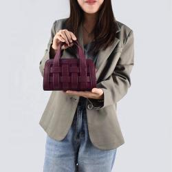 Vintage Burgundy Ladies Handbags Women Bags Elegant Custom Color Purse Mini Handbag Woven Label Bag