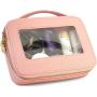 Clear Travel Case Pink Clear Travel Toiletry Makeup Bag with Zipper for Women