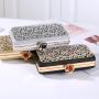 Hot Selling New Design Woman Silver Gold Diamond Evening Bag Flower Crystal Birthday Party Handbag Wedding Bridal Floral Purse