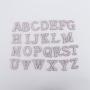 Keymay 4.5cm Height Rhinestone Full Set Alphabet Self Adhelsive Embroidery Pearl Letter Patches DIY Sticker Patch