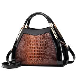 KBW279 Hot Fashion Ladies Bright Leather Handbag Bucket Bag New PU Crocodile Pattern Shoulder Crossbody Bag Tide For Women