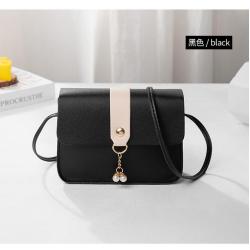 Ladies' bag, daily all-match spring and summer women's bag, color-blocking small square bag, pearl pendant bag, mobile phone bag