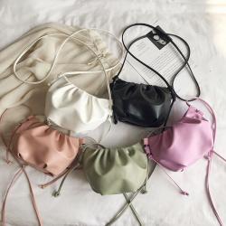 2024 Fashion Small Cloud Bag Female PU Leather Single Shoulder Messenger Bag Women