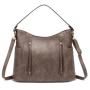 Solid Color Luxury Ladies' Handbag Long Strap High Quality Leather Polyester Lining Elegant Stylish Tassel Decoration Zip