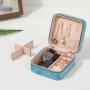 Square Shape Portable Watch Earrings Rings Necklaces Travel Jewellery Case Zipper Organizer Luxury Velvet Jewelry Box Storage