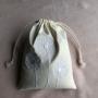 15*20 cm Off-White Cotton Linen Gift Drawstring Pouch Embroidery Logo Linen Drawstring Packaging bag