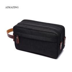 Barrel Shaped Wash Bag Toiletry Men Bag Promotional New Portable Women Makeup Canvas Cosmetic Bag With Zipper Storage Clutch