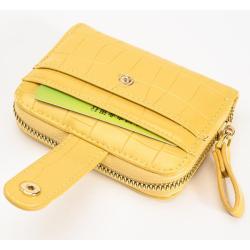 2022 Fashion Designer Ladies Bags Small Pure Color Alligator Pattern Wallet Soft Pu Leather Metal Zipper Elegant Card Holder