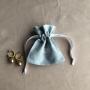 8*10cm Custom Cotton Linen Jewelry Packaging Drawstring Pouch Blue Linen Jewelry Drawstring pouch