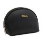 Cross Texture PU Leather Embossed Logo Toilet Bag with Gold Metal Zipper