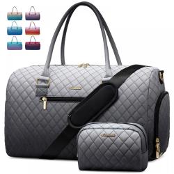 LOVEVOOK custom 2pcs Sports Gym Duffel Bags travel Weekender Bags with Shoe Compartment travel luggage duffle bag unisex