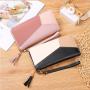 2024 New Fashion Ladies Large Capacity Zipper Wallet Contrast Color Stitching Waterproof Carry Bag Japan South Korea Style