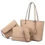 LOVEVOOK dropshipping wholesale custom logo design elegance 3 pieces ladies hand bag big tote shoulder bags women handbags set