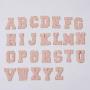 Hot Sale Stock Alphabet (A-Z) Chenille Letter Clothes Patches Custom Designer Embroidery Stick On Adhesive Chenille Patches