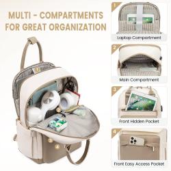 LOVEVOOK Custom High Quality Multi-function Canvas University Student School Bags Women Laptop Backpack With USB Charging Port