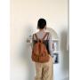 Luxury PU Leather Women Backpacks Casual Travel Ladies Back Pack Zipper Drawstring Multiple Pockets Simple Women's Backpacks