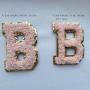 Multicolor 26 Alphabet Letters Self Adhesive Glitter Chenille Embroidery Letter Patches Varsity Shape Patches Chenille Patches