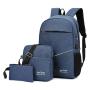 Custom Design Oxford Female Large Capacity men's Shoulder Bags Rucksack USB Charging Youth Backpack Set