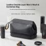 ZX095 PU Double-layer Cosmetic Bags Travel Cosmetic Bag Organizer Zipper Pouch Cosmetic Makeup Travel Makeup Bag Organizer