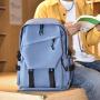 New Fashion Plain Style Large Capacity Travel Bagpack Teenagers College Schoolbag Leisure Travel Backpack For Students Boys