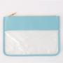 Custom Logo Cosmetic Bag Flat Transparent Patch Letters Makeup Clear Pouch With Zipper Nylon Zipper Pouch