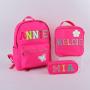 Keymay Hot Sale Large Capacity DIY Personalized Chenille Letter Patches Girl Book Bags Nylon Backpacks Backpack Bag School