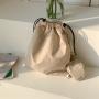 New Design Messenger Bag Niche Wide Shoulder Strap Large Capacity Shoulder Bag Side Zipper Casual Drawstring Pleated Bag