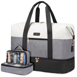LOVEVOOK 30L Large Custom OEM Adjustable Gym Bag Travel Outdoor Overnight Weekender Duffel Bag with Shoes Compartment for women