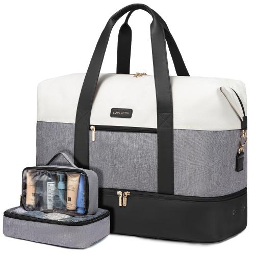 LOVEVOOK 30L Large Custom OEM Adjustable Gym Bag Travel Outdoor Overnight Weekender Duffel Bag with Shoes Compartment for women