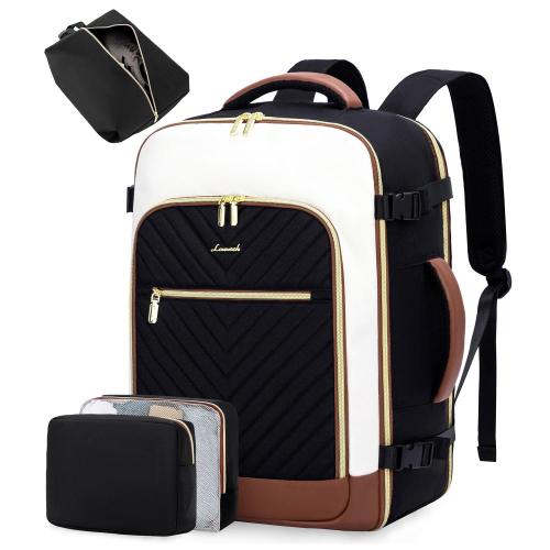 LOVEVOOK 17In Travel Backpack with 3 Packing Cube Carryon Backpack as Personal Item Flight Approved Waterproof Travel Essentials