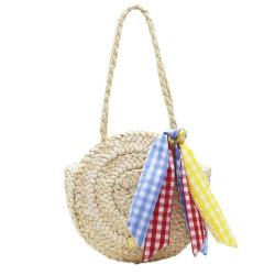 OEM ODM Sac Plage En Paill 2022 Bolso Paja Bolsa De Palha Bors Paglia Handmade Round Woven Summer Beach Straw Tote Shoulder Bags