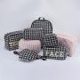 Keymay RTS Adjustable Shoulder Strap Cherecked Plaid Black Beige Tweed Fanny Pack Everyday Waist Pouch Fanny Pack Crossbody