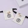 Custom Logo Printing Brush Canvas Jewelry Necklace Bag Drawstring Luxury Cotton Canvas Mini Jewelry Pouch