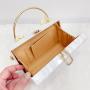 2024 Acrylic Evening Bag for Woman Small Square Clutches Wedding Evening Purse Diamond Flower Hander Luxury Designer Handbag