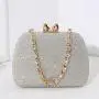 New fashion rhinestone handle handbag lady metal crossbody bag women beautiful evening bags glitter fabric clutch bag
