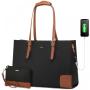2022 custom new 2pcs office lady business tote bags 15.6 large Capacity shoulder bags custom Laptop Briefcase Women bags