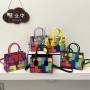 2022 New Korean Bags Women Messenger Bag Contrast Color Splicing Foreign Style Small Square Single Shoulder Bag