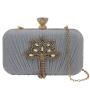 Wholesale wrinkle design party wedding bag lady chain shoulder bags bridal glitter metal clutches woman tassels evening bags