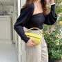 New Design Korean PU Soft Leather Pleated Hand Bag Female Fashion Candy Color Mini Clutch Bag Cylinder Handbag