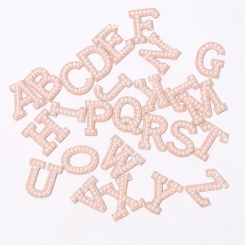A-Z Pearl Alphabets Mass Stock Colorful Environmental Friendly Fast Delivery 26 Alphabetical Beads Glitter Letter Patches