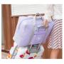 HR143 Double Layer Foldable Airplane Travel Luggage Bag 600D Oxford Clothing Storage Handheld Bag Front Pocket Phone Mesh Bag