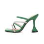 OEM/ODM  Mules Femme 10.5cm Wine Glass Heels Pumps Fashion Sexy Rhinestone Open Toe Summer Slippers Women High Heeled Sandals