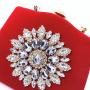 Wholesale Vintage Velour Evening Clutch Bag Sunflower Diamond Ladies Party Evening Bag 2024