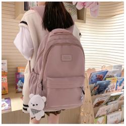 2023 New Women's High Capacity Nylon Backpack Korean Fashion Campus Nylon Backpack For Girl Fashion Women Bag