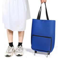 HR708 Foldable Shopping Bag Portable Hand-held Collapsible Sundries Storage Bag Oxford Wheeled Easy to Store or Move