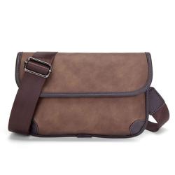 ZWY319 Wholesale Men Vintage PVC Leather Crossbody Bag Daily Casual Simple Shoulder Bag Customizable Travel Outdoor Storage Bag