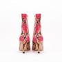 Bottes Femme Fashion Designer Embossed Pu Ladies Pointy Toe Thin Heel Short Boots Women Kitten Heel Ankle Booties