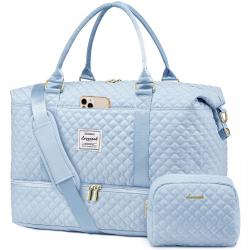 LOVEVOOK Hot Sale Overnight Carry on Duffel Handbags Fashion Quilted Luggage Suitcase Sets Pink Travel Duffle Gym Bags for Women