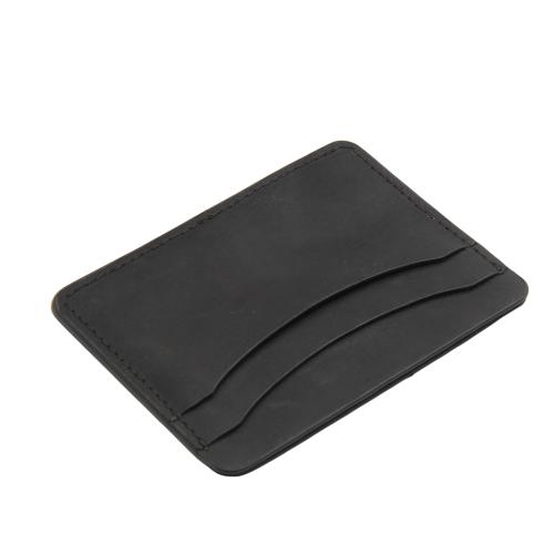 100% genuine leather credit card holder minimalist front pocket slim flat wallet for men